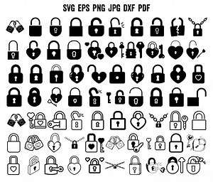 Lock SVG | Padlock SVG Cut File | Lock Silhouette | Lock Cricut | Lock Clipart | Lock Vinyl | Lock and Key Svg | Heart Lock Svg Design PNG - Etsy
