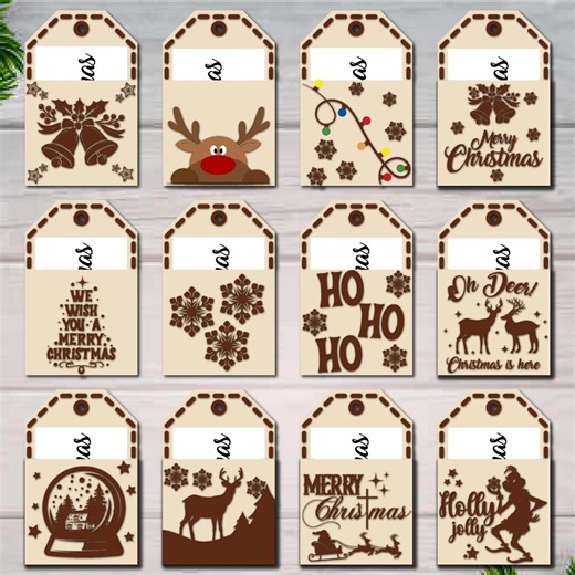 Christmas Gift Card Holder SVG Bundle, Gift Tags Laser Cut Files (digital Download) - Etsy Canada