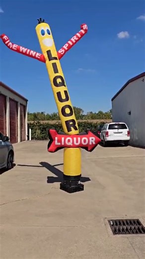🍷 18ft Liquor Inflatable Tube Man Dancer with Arrow 🍾 Boost your storefront visibility with the 18ft Liquor Air Tubeman Dancer, designed to capture attention instantly with its bold printed message — exactly as shown in the picture. Need a custom message or logo? We’ve got you covered! Our team can personalize the inflatable to match your brand perfectly. Crafted with premium, fade-resistant material, this dancing inflatable balloon ensures durability, vibrant colors, and long-lasting performa