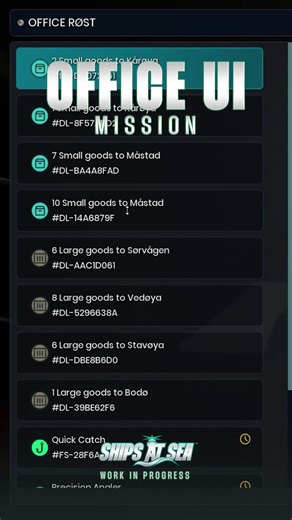 The new Office UI is now in place. Missions now cleary display: - Required items - Mission requirements - Compatible ships Hovering over the details provides additional information - giving players a better understanding of what’s needed before setting sail. More improvements are on the way. ⚓ | Misc Games AS