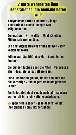 Die Wahrheit über Babyboomer, Millennials und Gen Z!