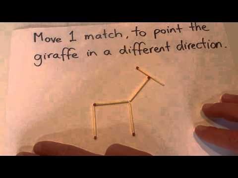 How to Solve the Giraffe Match Stick Puzzle - Plus Solution - Step by Step Instructions - Tutorial