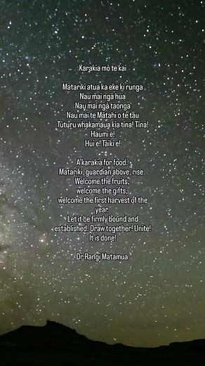 Karakia for Matariki Celebrations