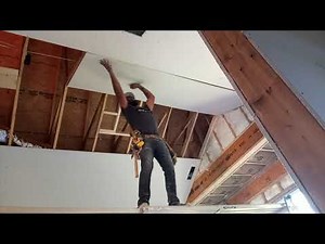 how to properly install drywall on vaulted ceiling ‪@calzadadrywallcompany‬ #dewalt