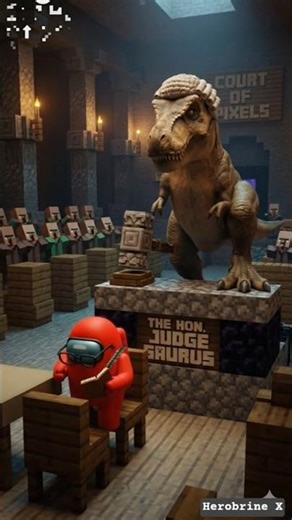 dinosaur judge 🔥 minecraft animation part -3 #minecraft #shorts