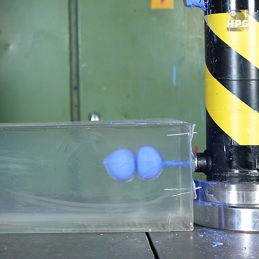 In this eye-opening work safety demonstration, we use a 150-ton hydraulic press to simulate the devastating effects of injection injuries on human tissue. Captured in stunning detail with a high-speed camera at 1000 frames per second, witness the intense pressure that can occur with hydraulic systems, painting equipment, and pressure washers. Using a ballistic gelatin block and a hydraulic cylinder filled with paint, we recreate these powerful forces and their potential for harm. Observe the dam