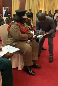 At the swearing-in of the new security chiefs for the Ghana Prisons Service, the Ghana National Fire Service (GNFS), and the Ghana Immigration Service (GIS). | Daily Graphic