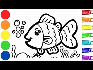 How To Draw A Rainbow Fish 🐠🌈 | Fish Drawing Easy | Step by Step Art Tutorial | Acrylic Painting