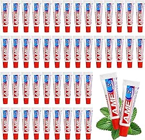 Toothpaste Bulk Travel Size, Disposable Small Travel Portable Pocket Size Toothpaste for Vacation Hotel, Shelter/Homeless/Nursing Home/Charity Mini Compact 0.21 oz/ 6g (60 Pack)