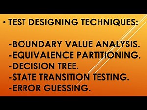 Test Designing Techniques | BVA | ECP | Decision Tree | State Transition