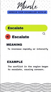 Meaning of Word ESCALATE #shortvideo #english #learning