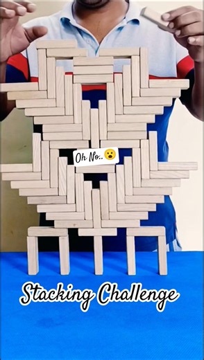 One Mistake and Crash - Jenga Stacking Challenge 💥 #shorts #jenga #stackingchallenge