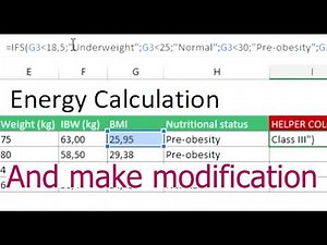 Calculate Energy Requirement with Excel