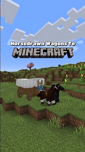 This Minecraft Mod Adds Horsedrawn Wagons - Trotting Wagons #minecraft #mods #showcase #gaming