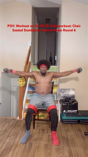 POV: Workout on 12-28-25 Chairworkout: Chair Seated Dumbbells: Lateral Raise Round 6 #shorts #pov