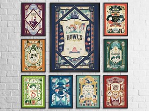 Studio Ghibli Movie Poster Set: Miyazaki Anime Wall Art - Etsy