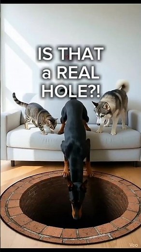Dog Thinks the Floor Is a Real Hole! 😳 3D Rug Optical Illusion Shock