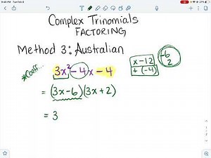 Factoring complex trinomials: Australian method