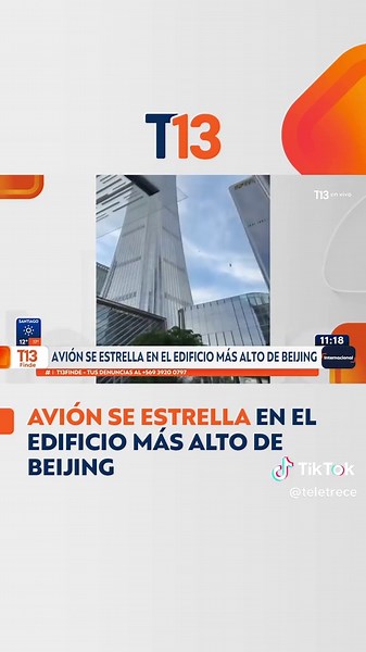 Ayer viernes, se daba a conocer la noticia del choque de una avioneta contra el edificio más alto de Beijing, China. Se trata de la Torre CITIC, conocida como China Zun, con un total de 109 pisos, entre los que la avioneta habría impactado a gran altura, como lo muestran los registros. Más en T13.cl
