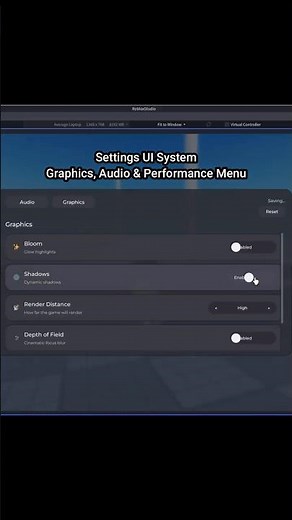⚙️ How to make an Settings UI System in Roblox Studio! #roblox #robloxfyp #robloxstudio #robloxdev