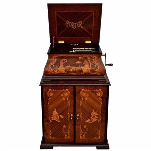 Porter 15 1/2" Baroque Model Music Box and Matching Cabinet - Renaissance Antiques