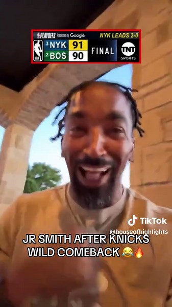 JR Smith IS HYPED for unreal Knicks comeback. 🤣🙌 (@teamswish/IG) #knicks #funny #basketball #bball #hoops