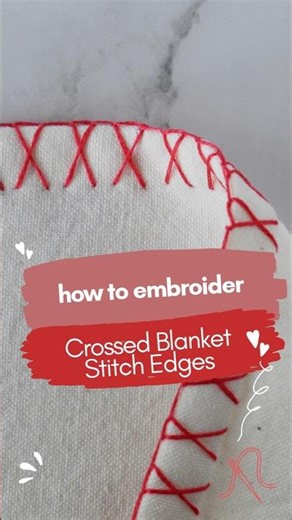 How to Sew the Crossed Blanket Stitch Fast #embroidery