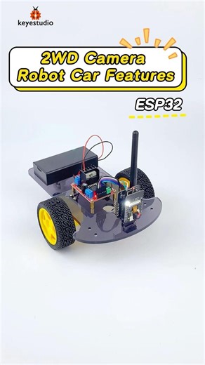 🐞Built it, code it, ESP32 2WD Camera Car shows off every feature#shorts #esp32 #stem #keyestudio