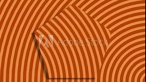 Moving circular radiowave rings pattern inside a pentagon shape over opposite moving radiowave rings. Abstract opposite moving lines strips animated motion graphics background of orange color. Stock Video
