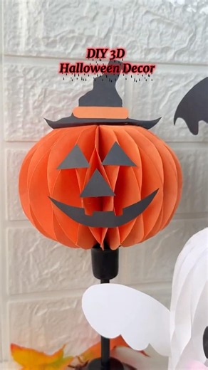 DIY 3D Halloween Decor! 🎃 | Easy Paper Honeycomb Craft