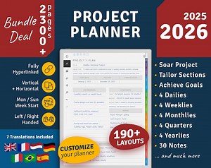 2025 2026 Project Planner for Remarkable 2 & Paper Pro, Move • Hyperlinked PDF • Project Management Template, GTD, Kanban, Timeline / Gannt - Etsy UK