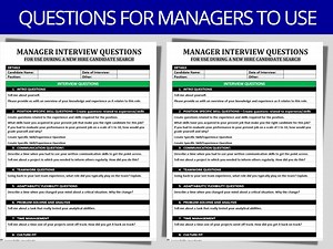 Manager Interview Questions: Behavioral & Situational - Editable Word - Etsy