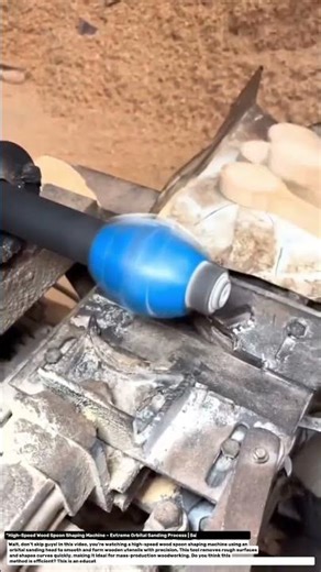 “High-Speed Wood Spoon Shaping Machine – Extreme Orbital Sanding Process | Satisfying Woodworking”.