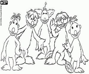 The characters of The Hoobs coloring page printable game