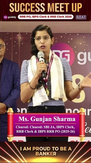 🏆Ms. Gunjan Sharma Cleared SBI JA, IBPS Clerk, RRB Clerk & IBPS RRB PO 2025-26