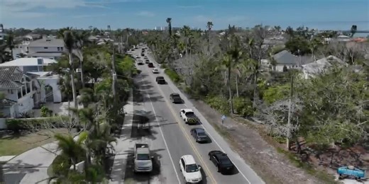 Drone footage shows backups on Siesta Key
