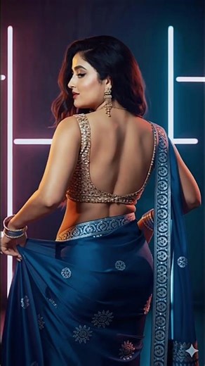 Hot Indian Girl in Backless Saree Magic