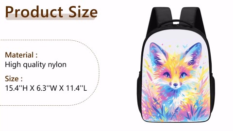 KOYI Fox Backpack, Cute Fox Animal Backpack for Kids, 16 Inch Kids Backpacks for Kindergarten & Elementary School Boys & Girls, Blue Pink Orange