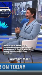 509K views · 2.9K reactions | 'White Lotus' star Patrick Schwarzenegger does his best impression of co-star, Parker Posey's southern accent. | New York Post | Facebook