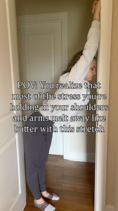 Here’s why it feels so freakin good… This simple doorway stretch works by opening the chest, releasing tension in the shoulders, and stimulating key energy pathways as taught in Chinese medicine. These areas often hold emotional stress, especially grief, anxiety, and frustration. Here’s how to do it: -Stand in a doorway and place your hands or forearms on each side of the frame at or slightly above shoulder height. -Gently lean your body forward through the doorway until you feel a stretch acros
