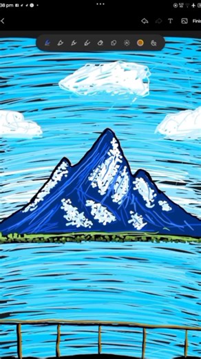 Lake and mountain view tablet painting full tutorial 🫠 ✨️