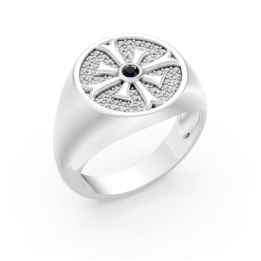 Diamond Signet Ring 18K White Gold, Cross Signet Ring, Mens Luxury Ring, Diamond Ring, Statement Ring, Gift for Him - Etsy