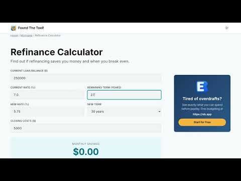 How to Use the Refinance Calculator