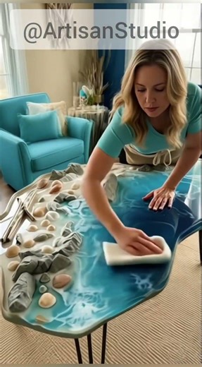 Turning Wood into an Ocean Table 🌊 Satisfying Resin Art #woodworking