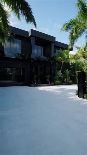 All Black Miami Mansion Tour with Lagoon Pool