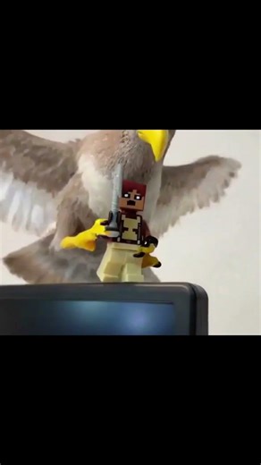 Living Minecraft Figure Climbs Screen – Real Bird Steals Him to Nest! 😱