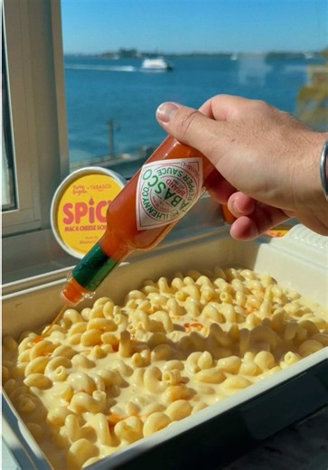 Spicy Mac and Cheese Recipe! My most viral dish turned up a notch thanks to @TABASCO BRAND 🌶️ Recipe Details Prep time: 25 minutes Cook time: 20 minutes Total time: 45 minutes Servings: 8-10 Difficulty: Easy Spiciness level: Mild Ingredients 1 lb macaroni-shaped pasta ½ cup butter ½ cup all-purpose flour 2 cups heavy cream 1 cup @PopUp Bagels x TABASCO® Spicy Mac and Cheese Schmear 3 cups whole milk 1 tablespoon TABASCO® Brand Pepper Sauce 3 cups yellow cheddar, shredded 3 cups white cheddar, s