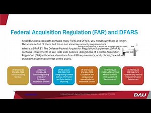 Cyber FAR and DFARS in a Small Business Contract