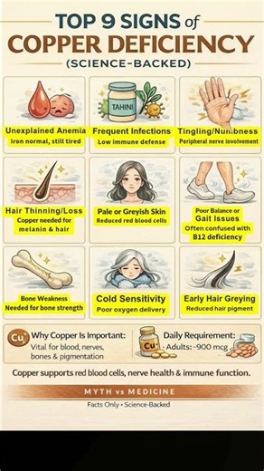 9 Warning Signs of Copper Deficiency You Shouldn’t Ignore ⚠️