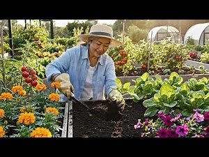 Beautiful Woman Embracing Daily Joy in Her Home Garden #garden #gardening #farming #life #love